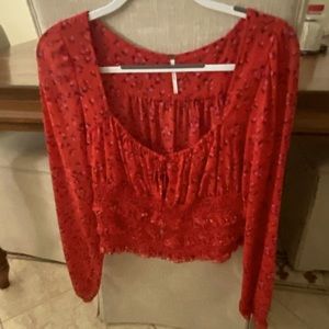 Free people chiffon blouse size large NWOT